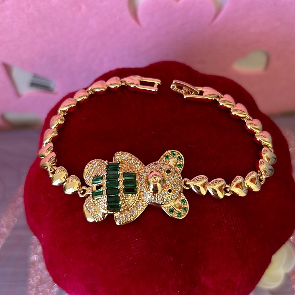 Pulsera 18 k gold plated de oso